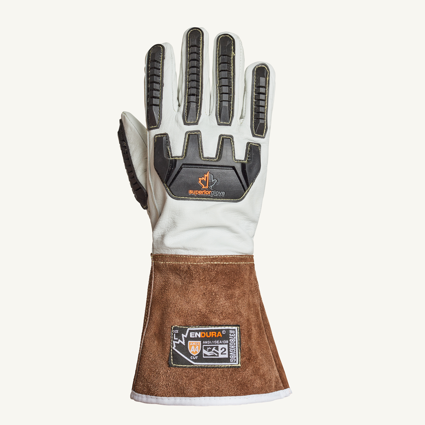 378GKGVBG - Superior Glove® Endura® Cut-Resistant Goatskin Anti-Impact Gauntlet Driver Gloves